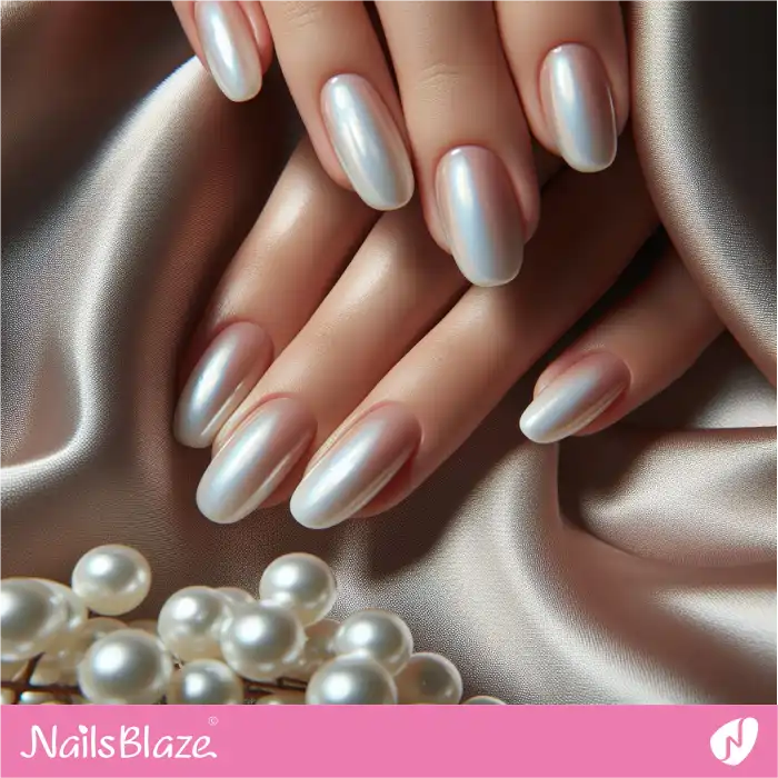 Simple Pearly White Nails | White Nails - NB4005
